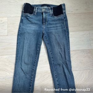 Joe's Jeans Maternity Ankle Crop Jeans with Black Waist Panels